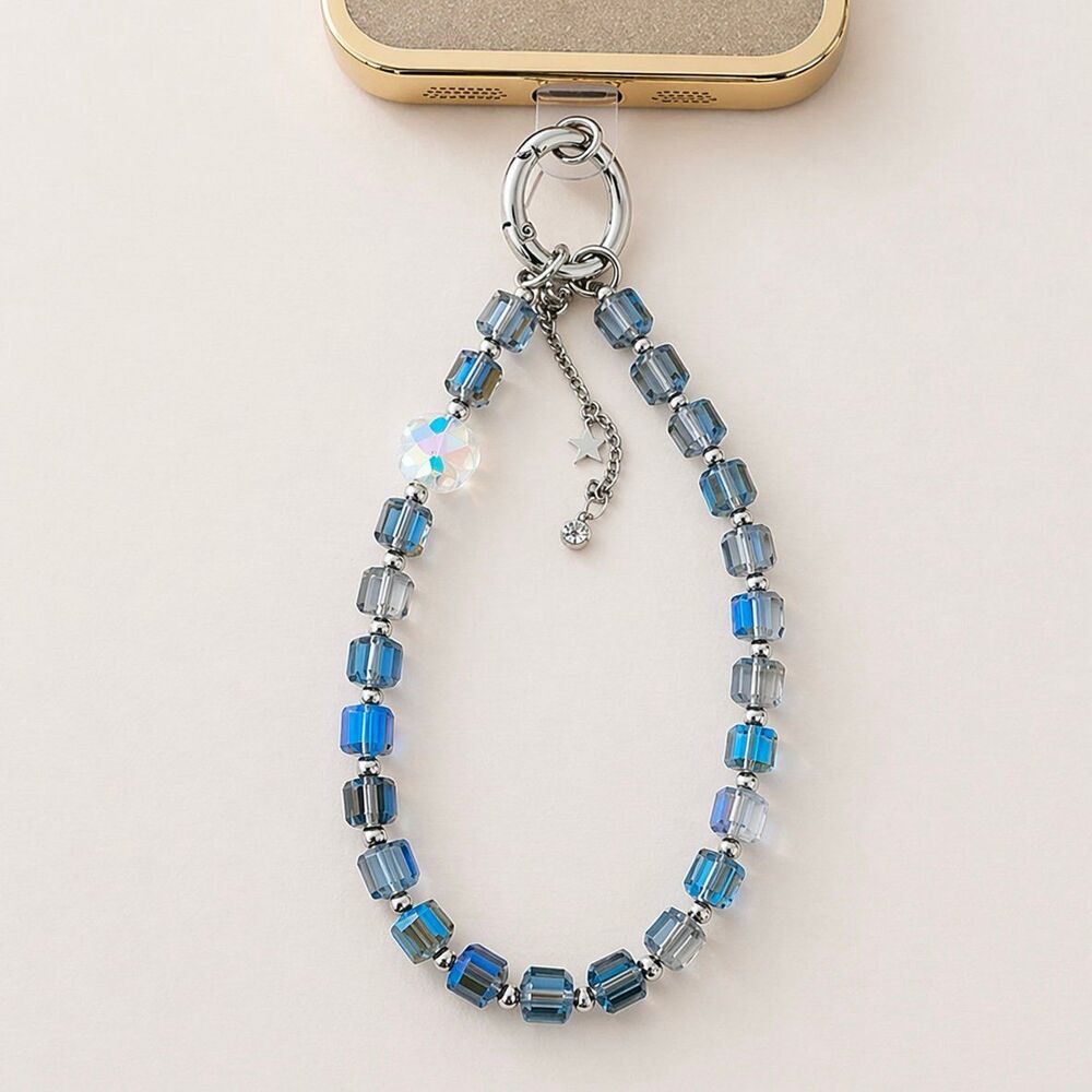Luxury high-end crystal bead hand-held lanyard chain, phone wrist strap wristlet - Picture 4 of 6